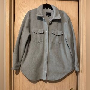 Hilary Radley Dusty Blue Fleece Shacket size XXL